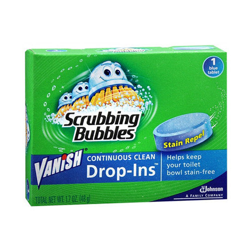 Vanish Drops-Ins Continuos Clean Scrubbing Bubbles Blue Drop-Ins, 1.7 Oz
